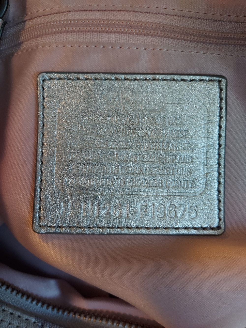 Coach Gallery Optic Signature Silver Metallic Tote Handbag F19664 - Picture 12 of 16